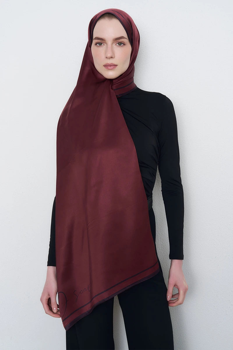 İpek Şal - Bordo