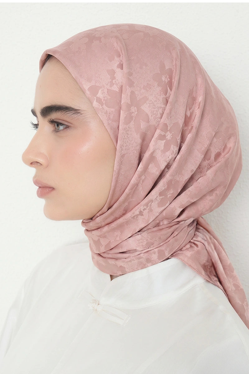 İpeksi Jakar Şal Papatya Desen - Pembe