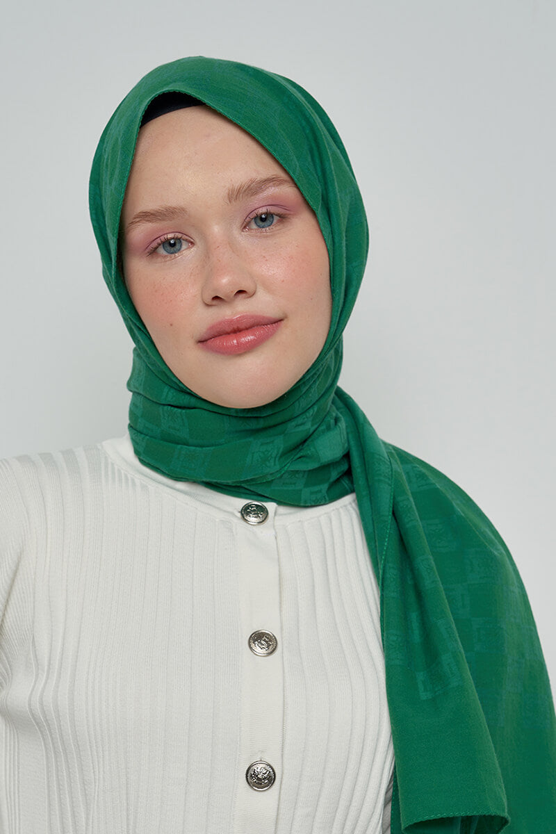 Pamuklu Şal Monogram Desen - Benetton