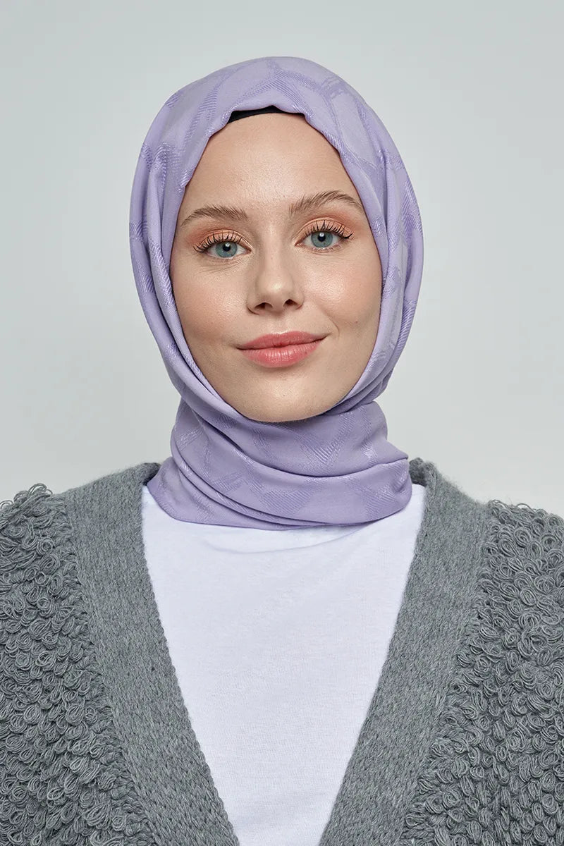 Jakar Pamuk Şal Mozaik Desen - Lila