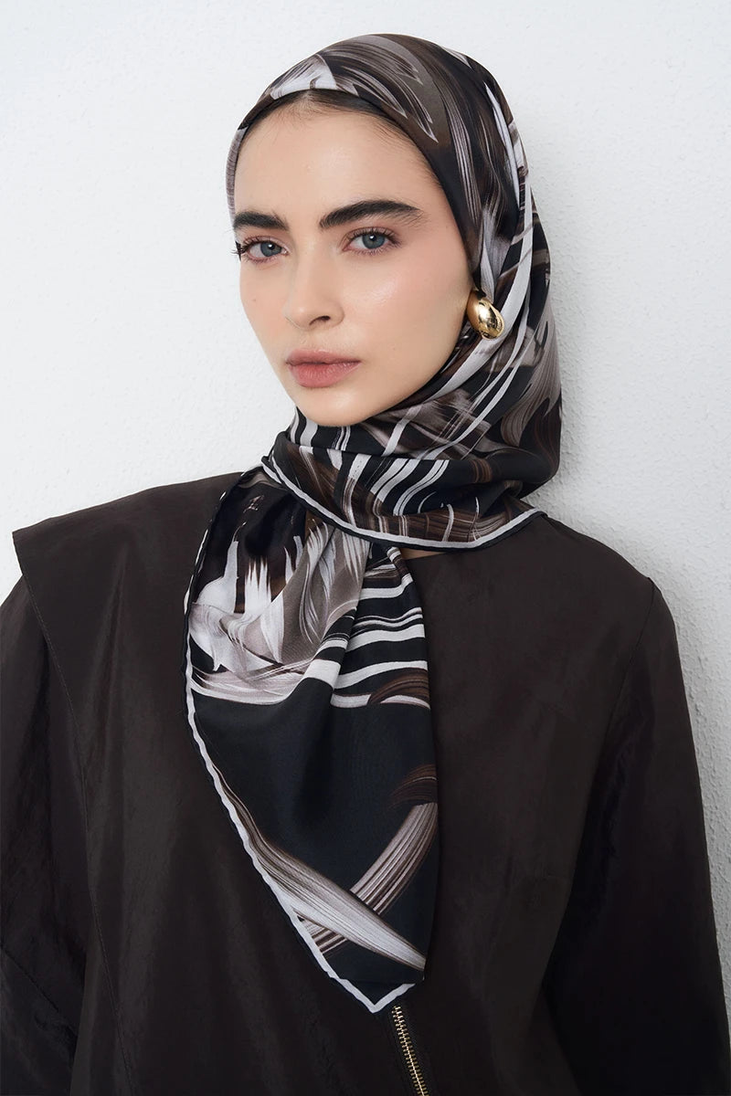Leyl Twill İpek Eşarp - Acı Kahve