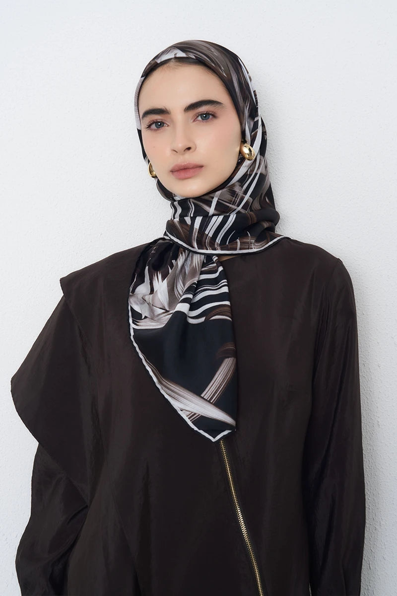 Leyl Twill İpek Eşarp - Acı Kahve