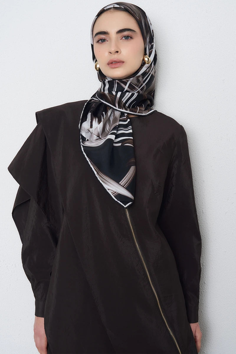 Leyl Twill İpek Eşarp - Acı Kahve