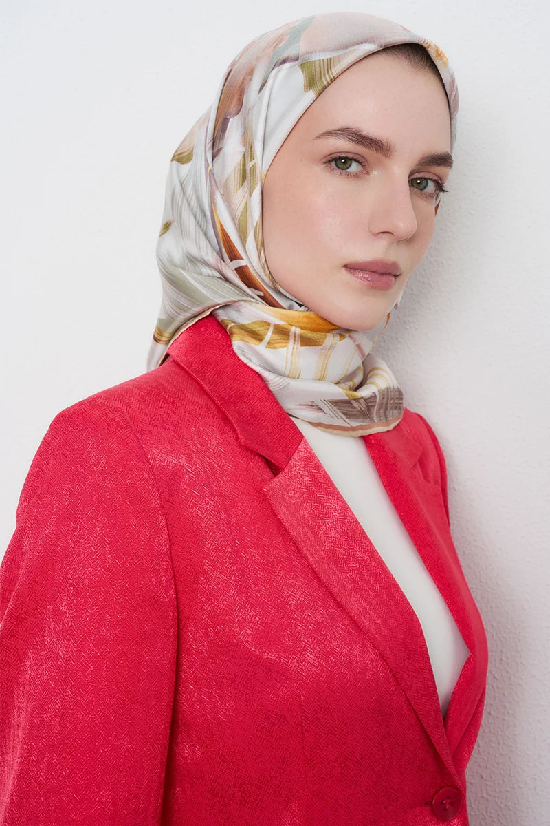 Leyl Twill İpek Eşarp - Sarı