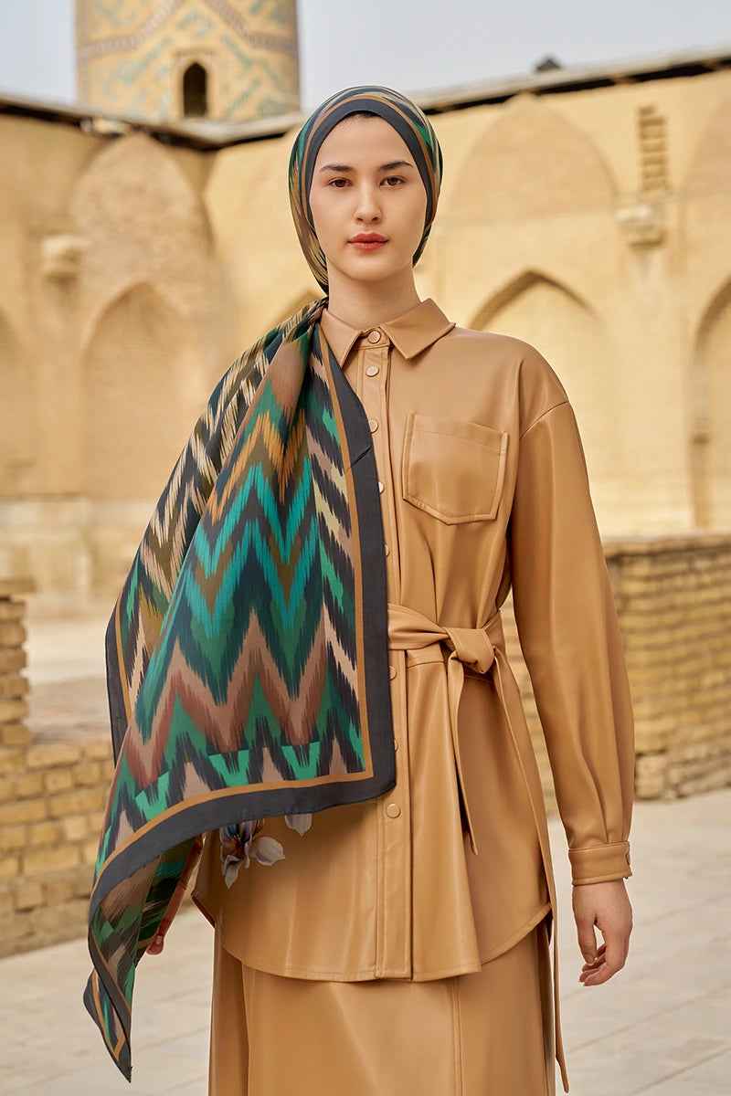 Missoma Floş Viskon Şal - Haki