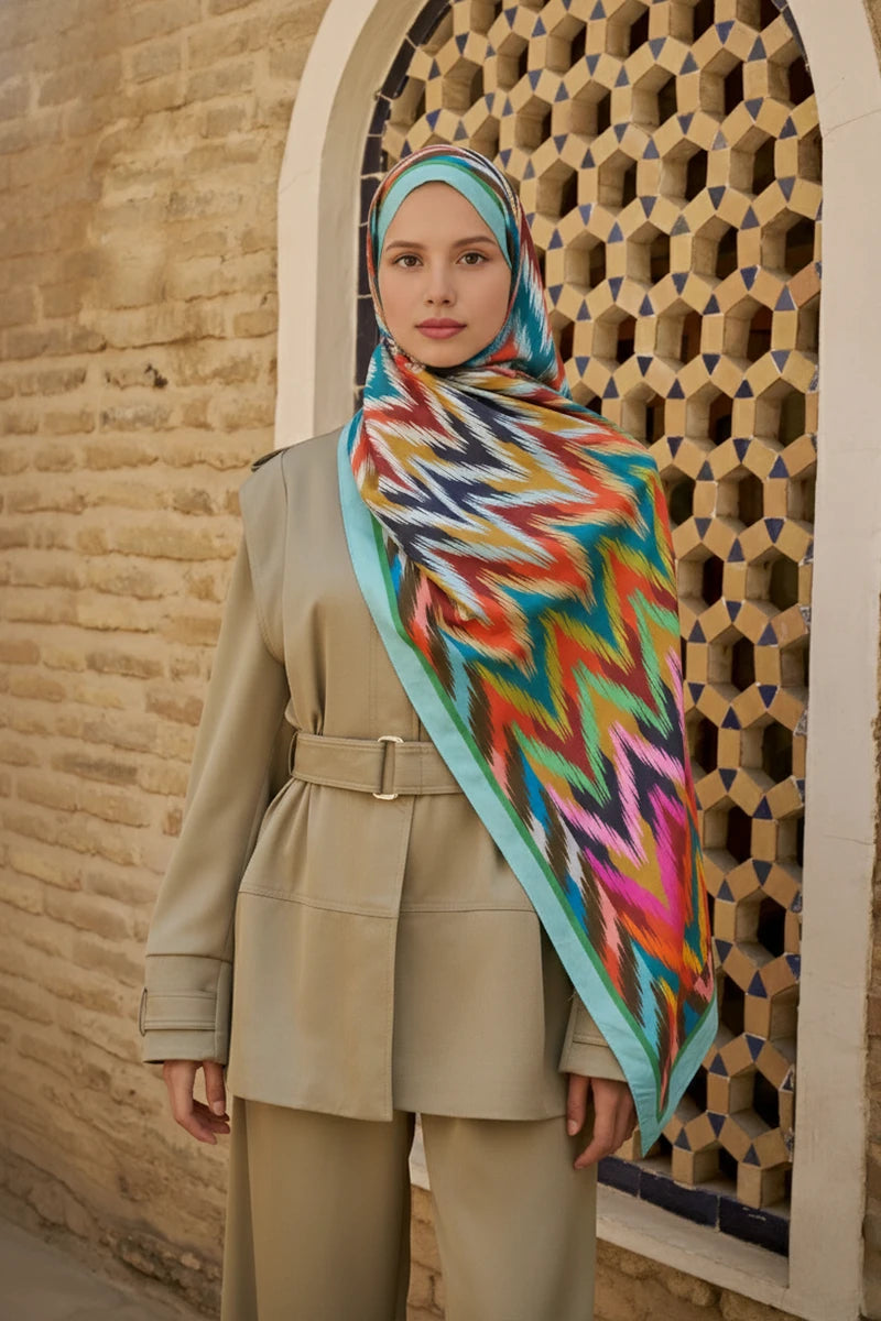 Missoma Floş Viskon Şal - Mavi