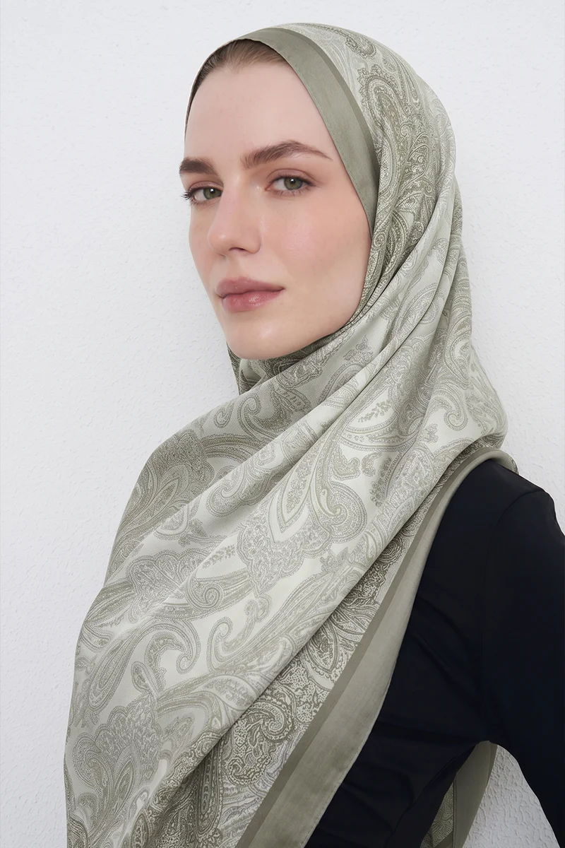 Motif Desen Floş Viskon Şal - Bej