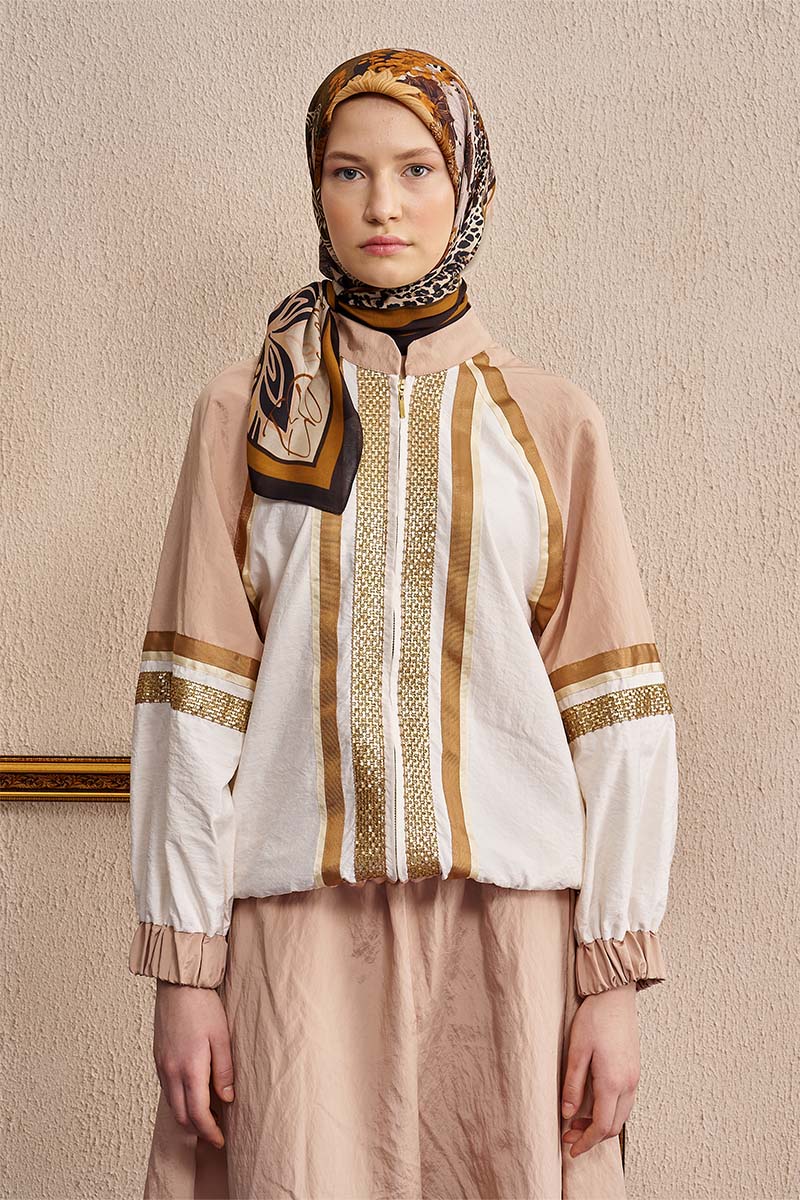 Vision Art Collection Mosaic Scarf - Brown/Beige