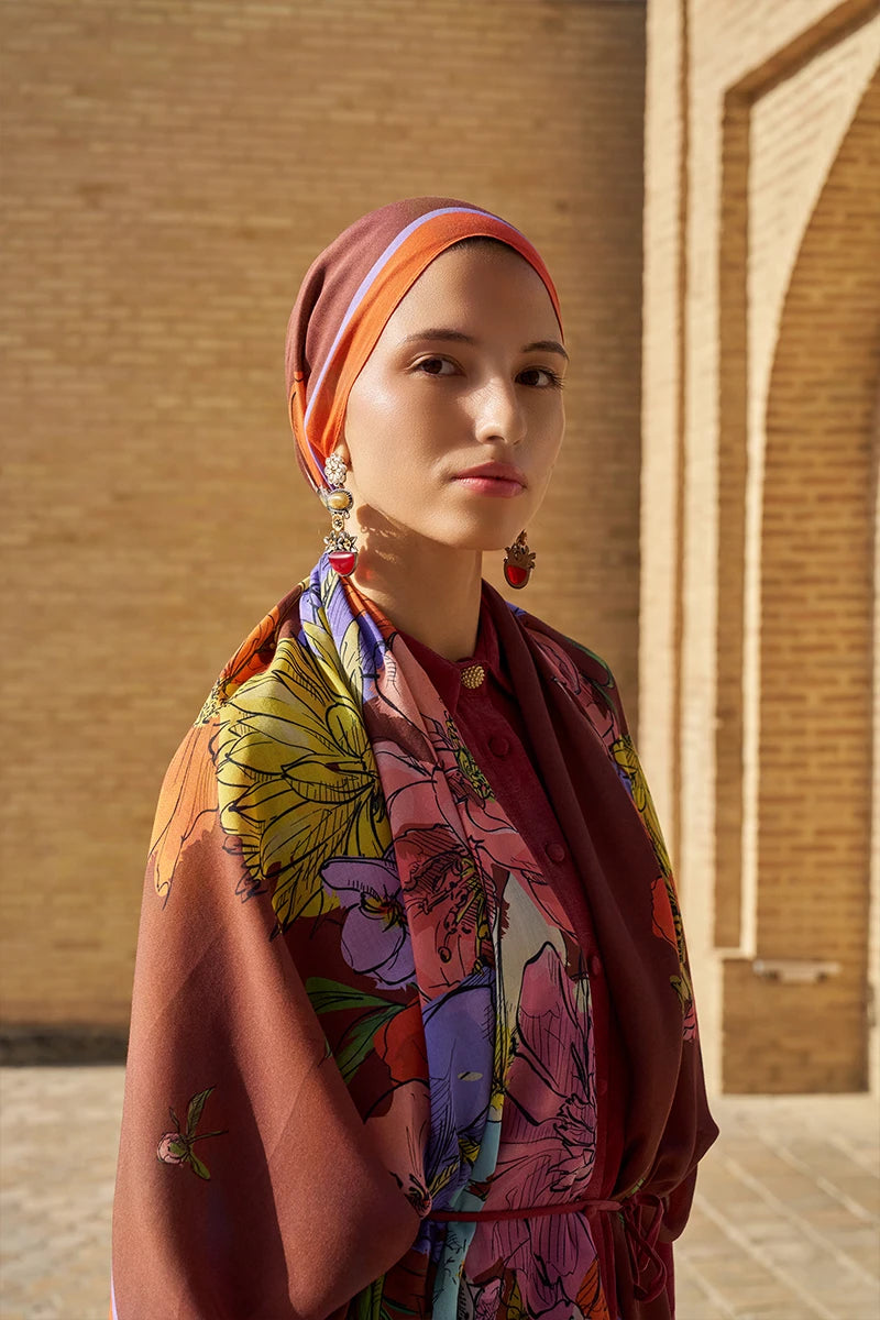 Nadia Pamuk Modal Şal - Turuncu