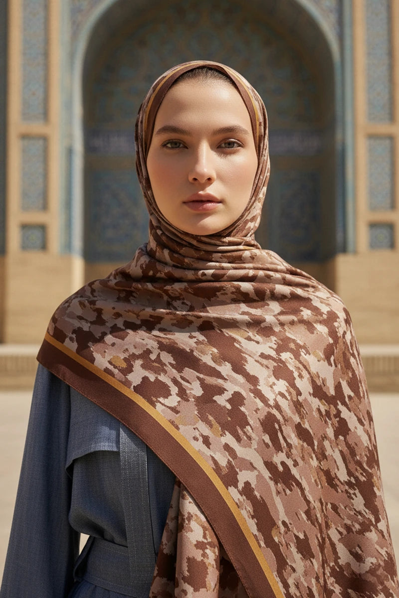 Noble Cotton Modal Shawl - Brown