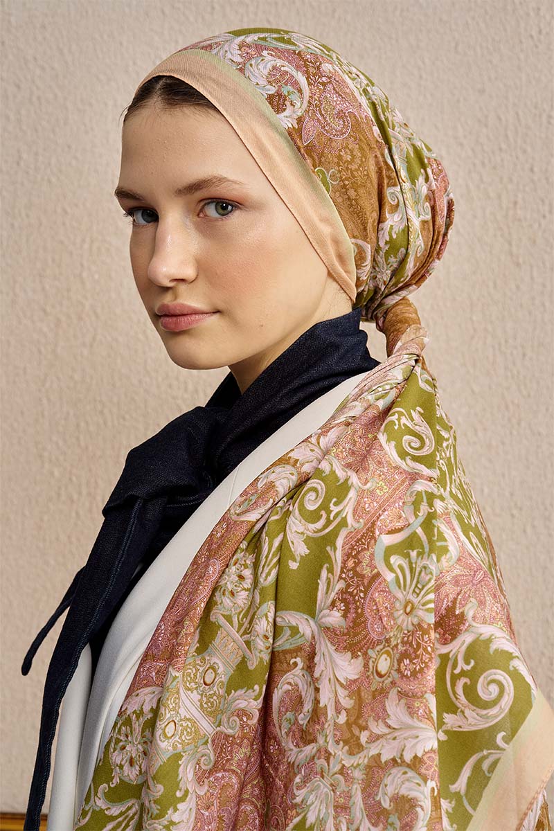 Pamuk İpek Ophelis Şal - Yavruağzı