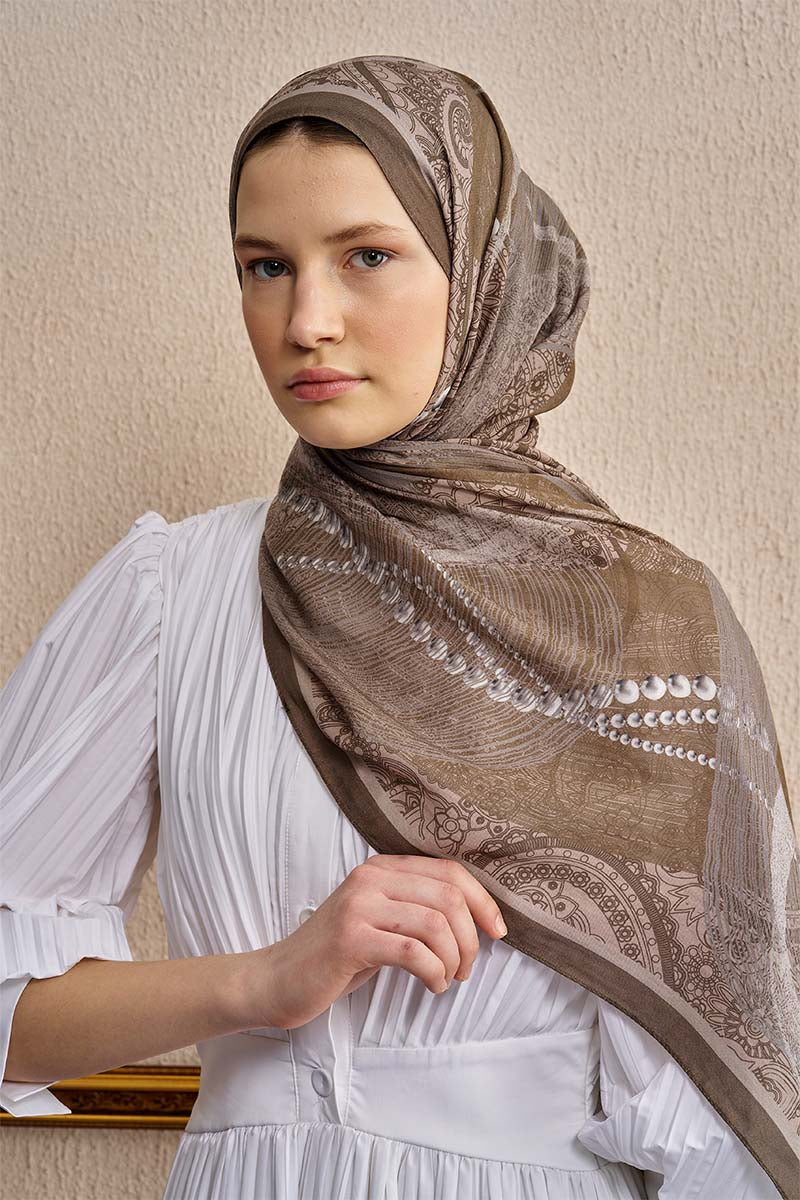 Pamuk İpek Pearl Şal - Bej