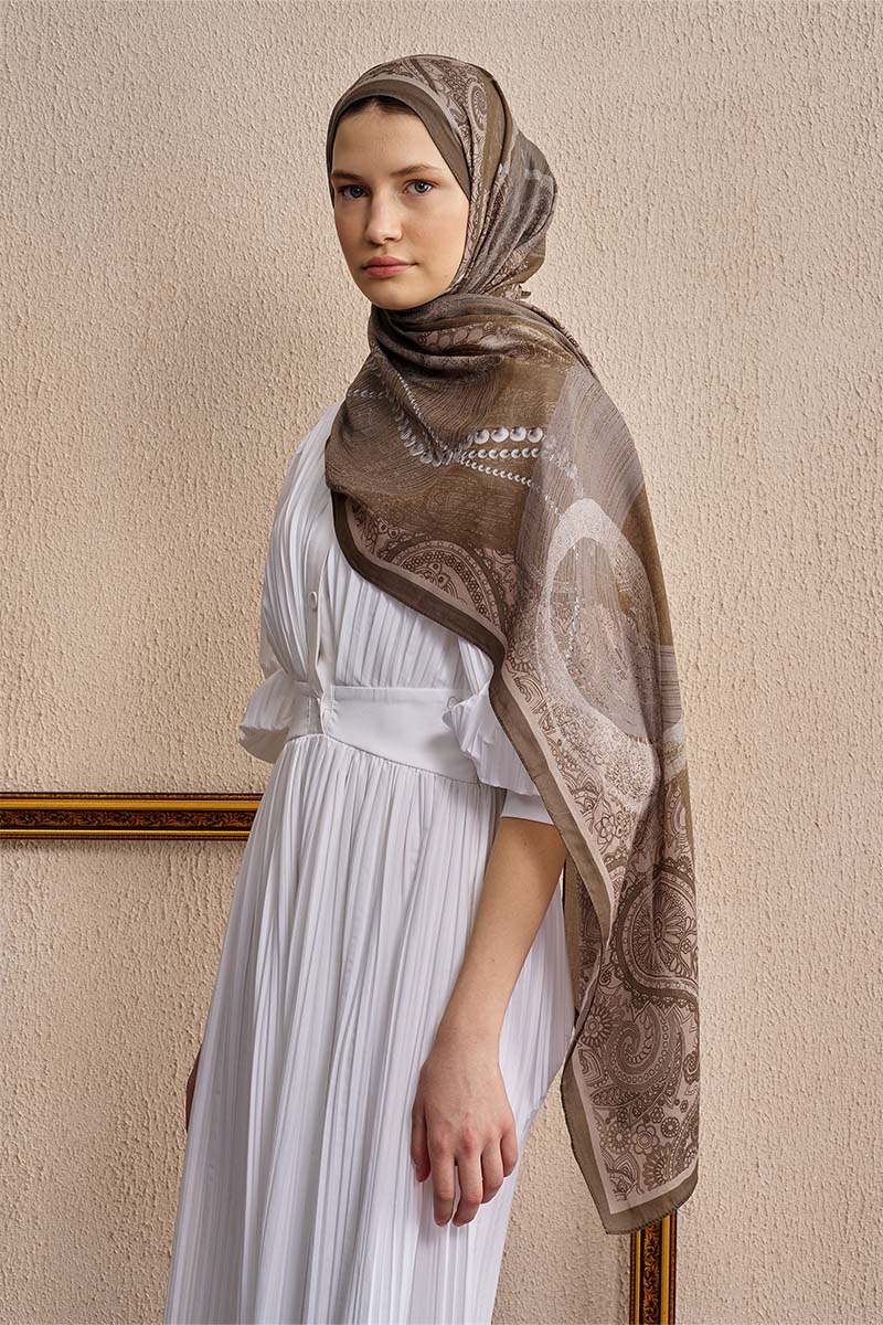 Pamuk İpek Pearl Şal - Bej