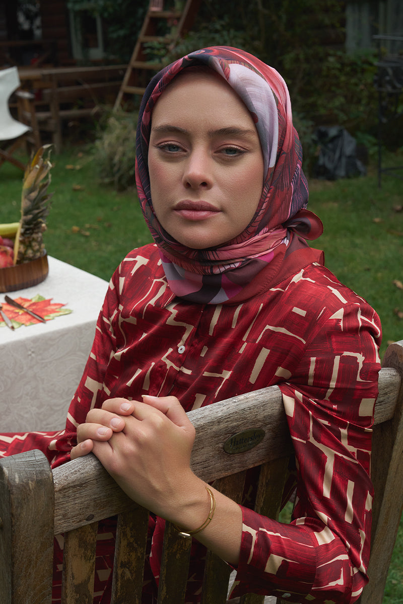 Calla Modal Eşarp - Bordo