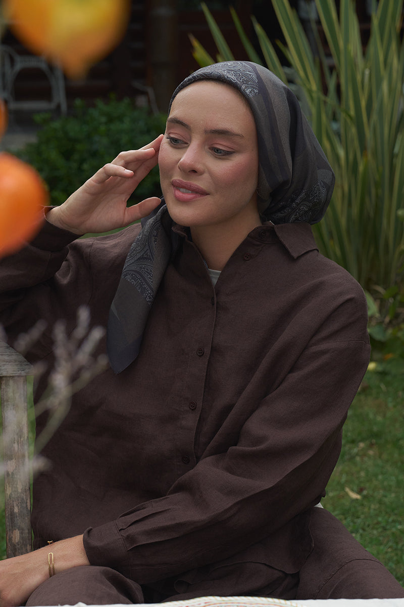 Lace Modal Eşarp - Kahve