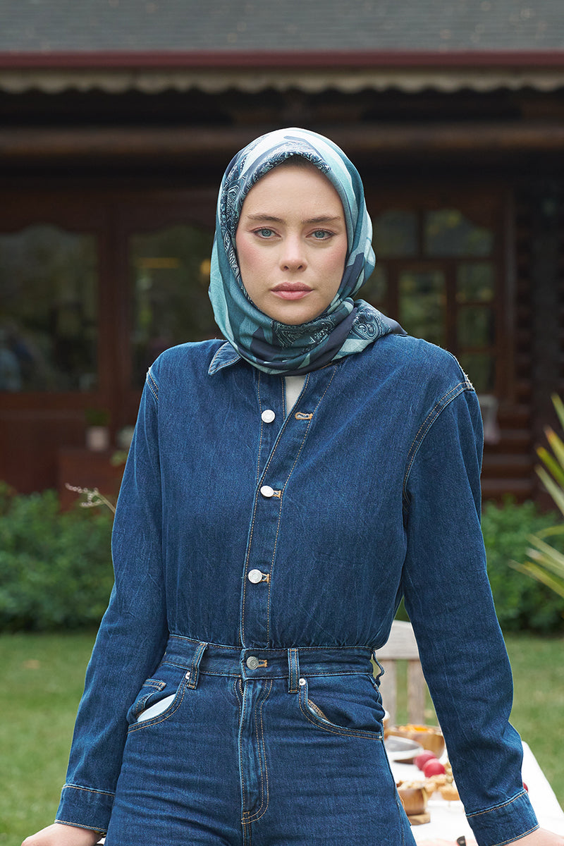 Lace Modal Eşarp - Lacivert