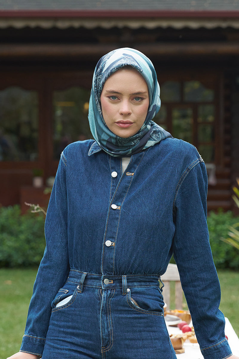 Lace Modal Eşarp - Lacivert