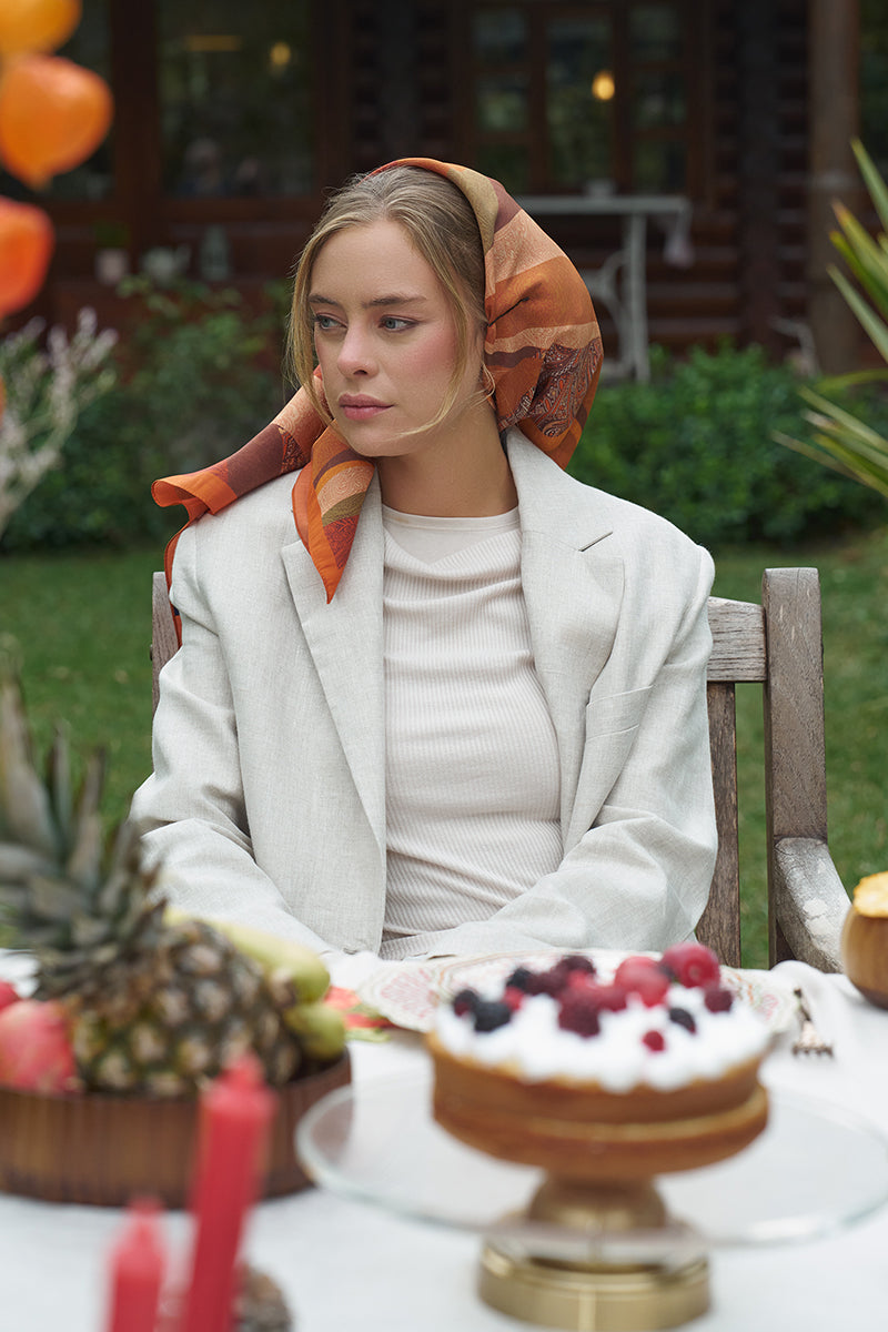 Lace Modal Eşarp - Turuncu