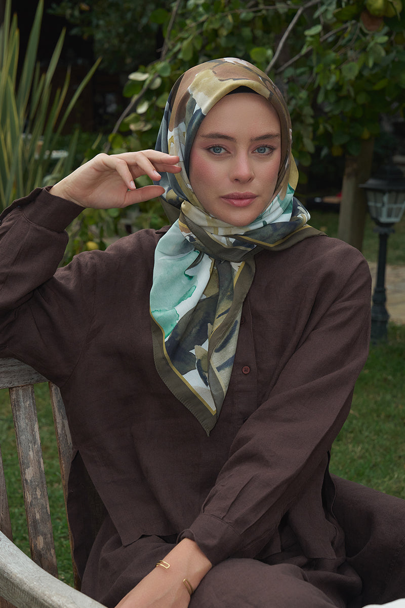 Rosa Modal Scarf - Dark Green