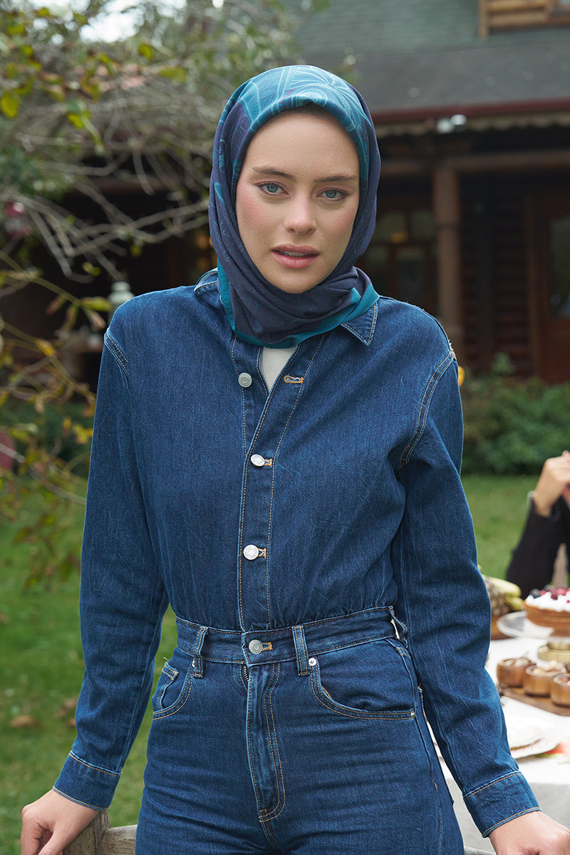 Seal Modal Eşarp - Mavi