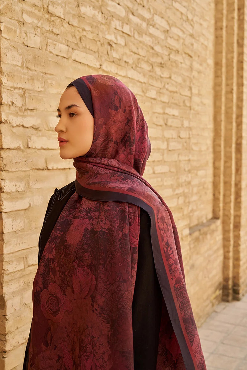 Rustle Floss Viscose Shawl - Plum