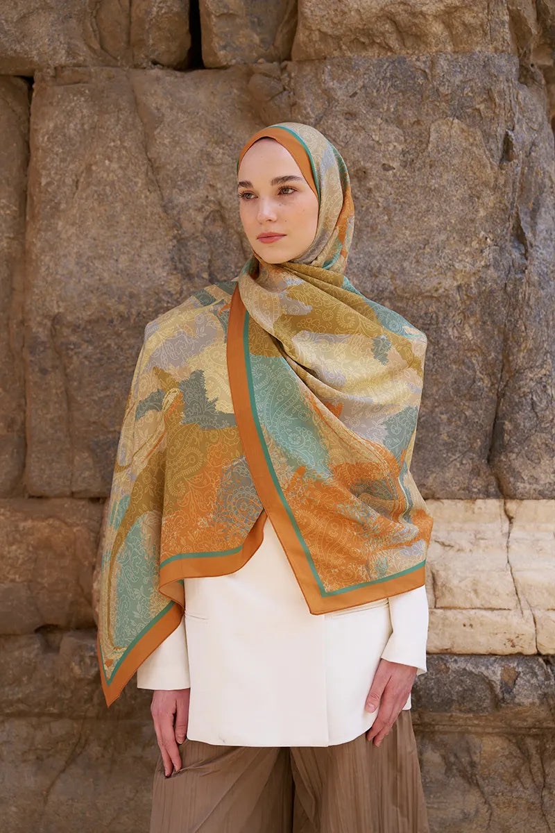 Sunrise Rüya Desen Şal - Turuncu