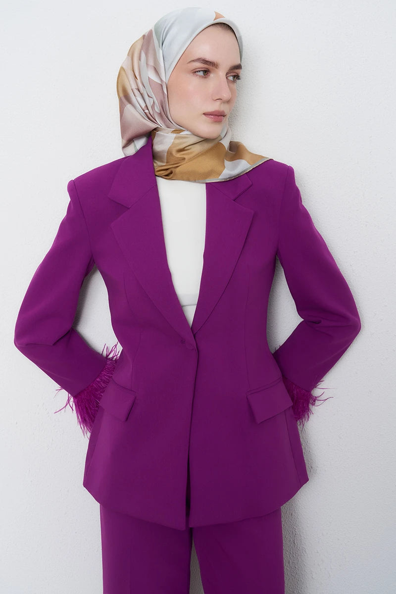 Serap Twill İpek Eşarp - Bej