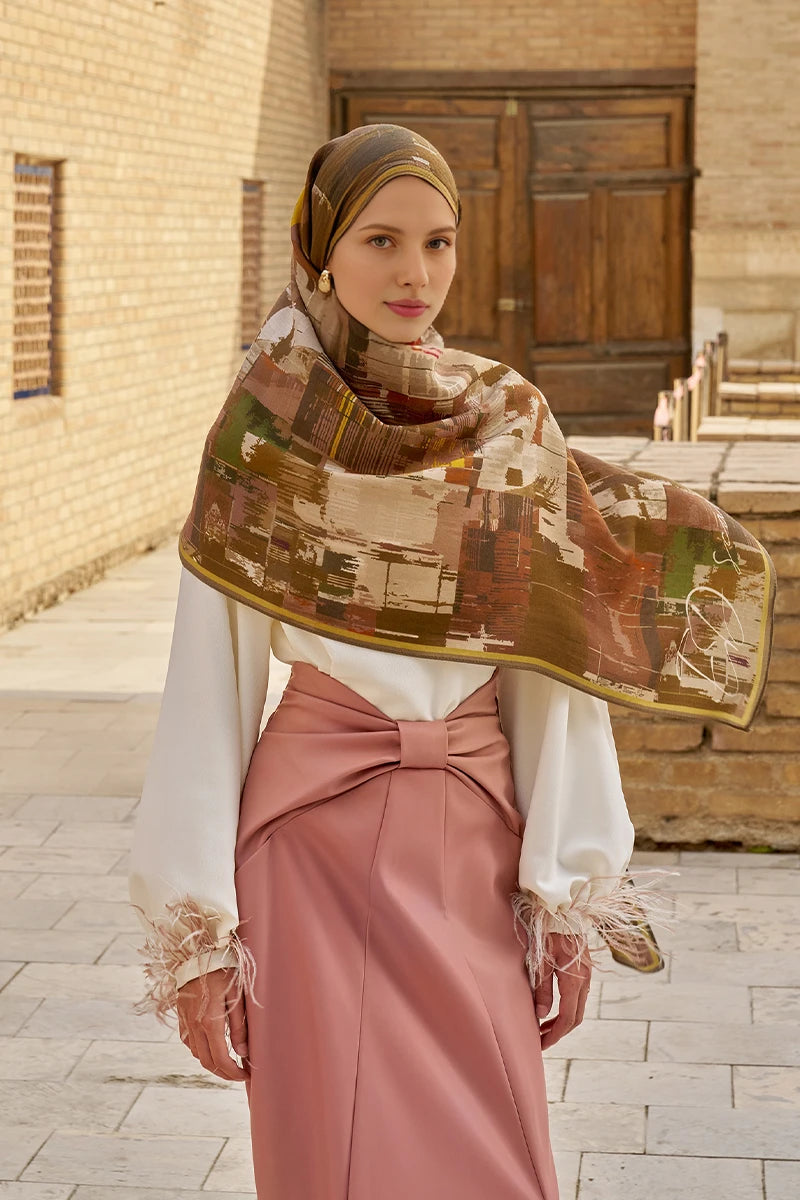 Sitare Yün İpek Şal - Bej