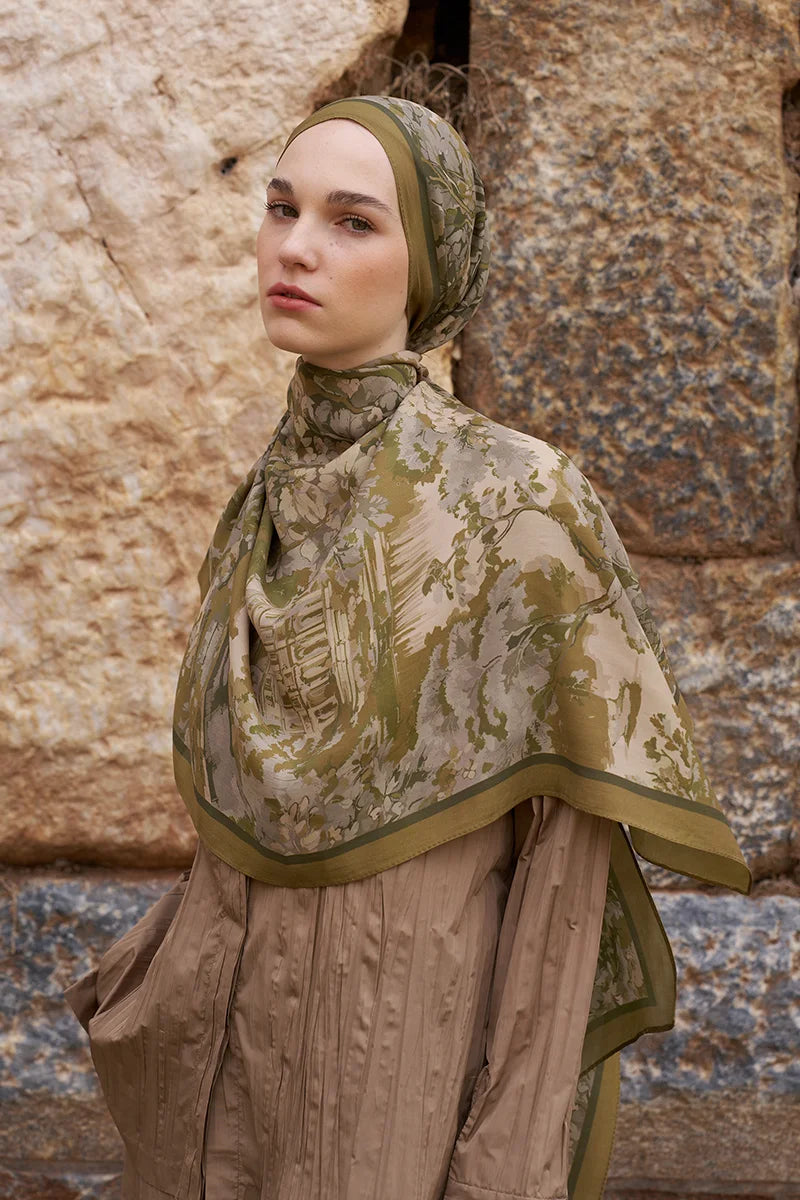 Sunrise Bahar Desen Şal - Haki