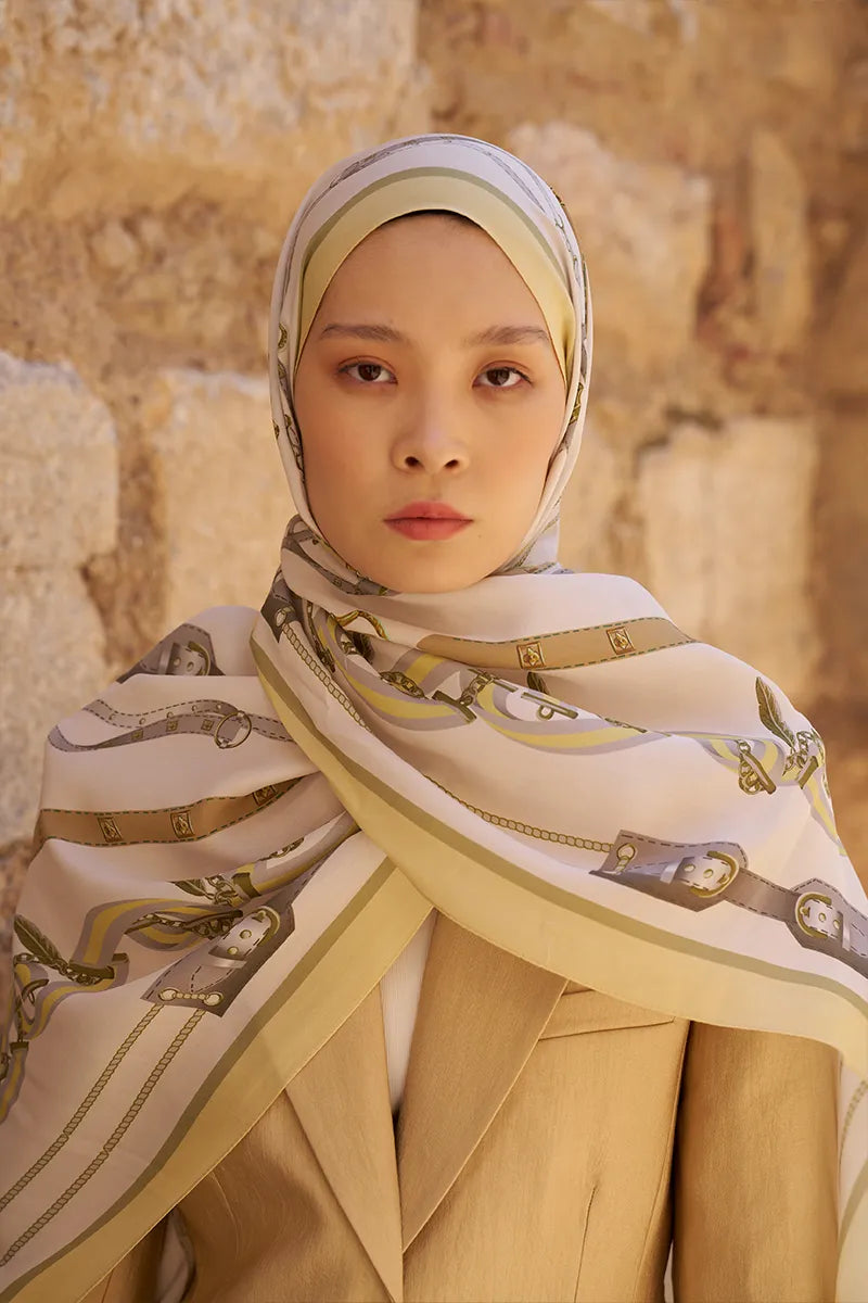 Sunrise Barok Desen Şal - Sarı