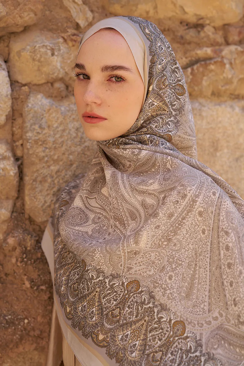 Sunrise Etnik Desen Şal - Bej