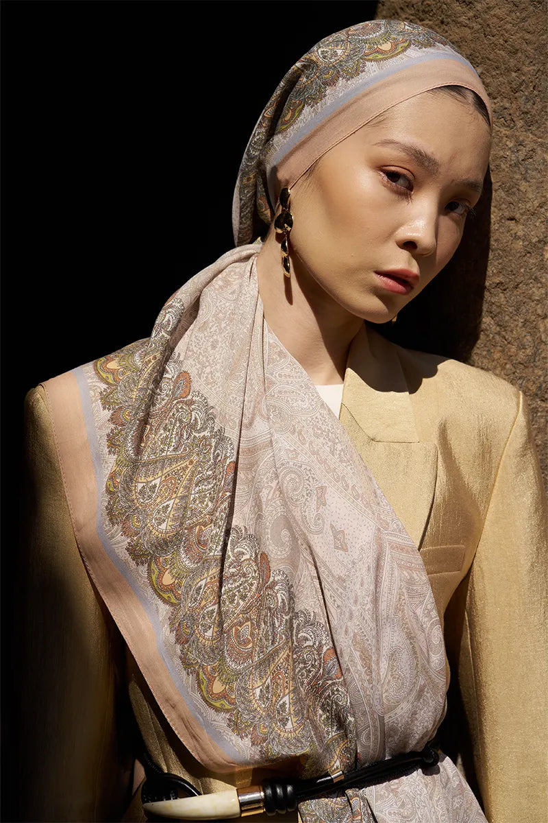 Sunrise Ethnic Pattern Shawl - Baby Pink