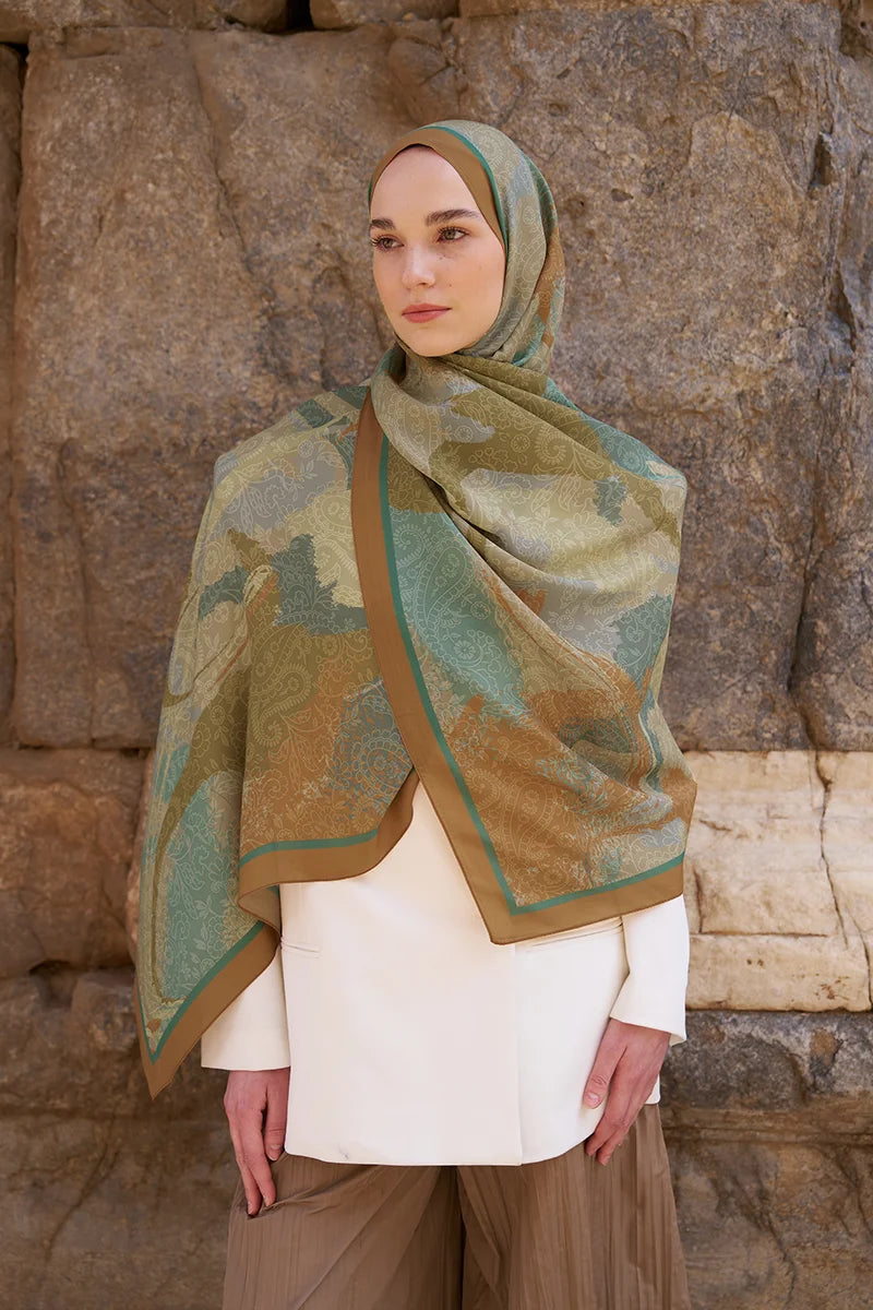 Sunrise Dream Pattern Shawl - Orange