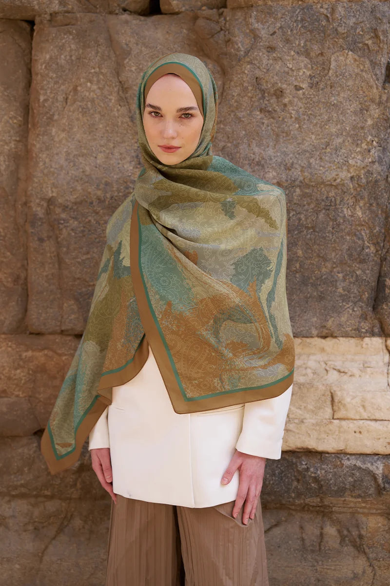 Sunrise Dream Pattern Shawl - Orange