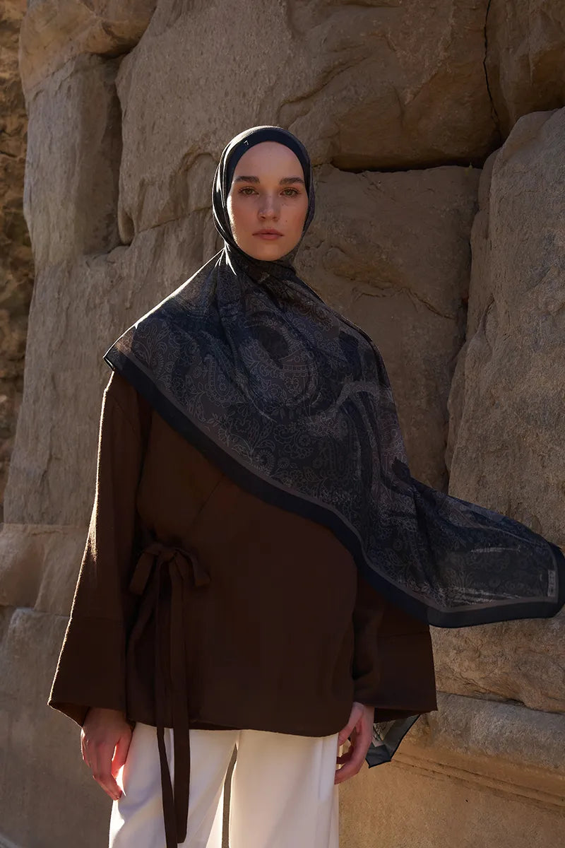 Sunrise Rüya Desen Şal - Siyah