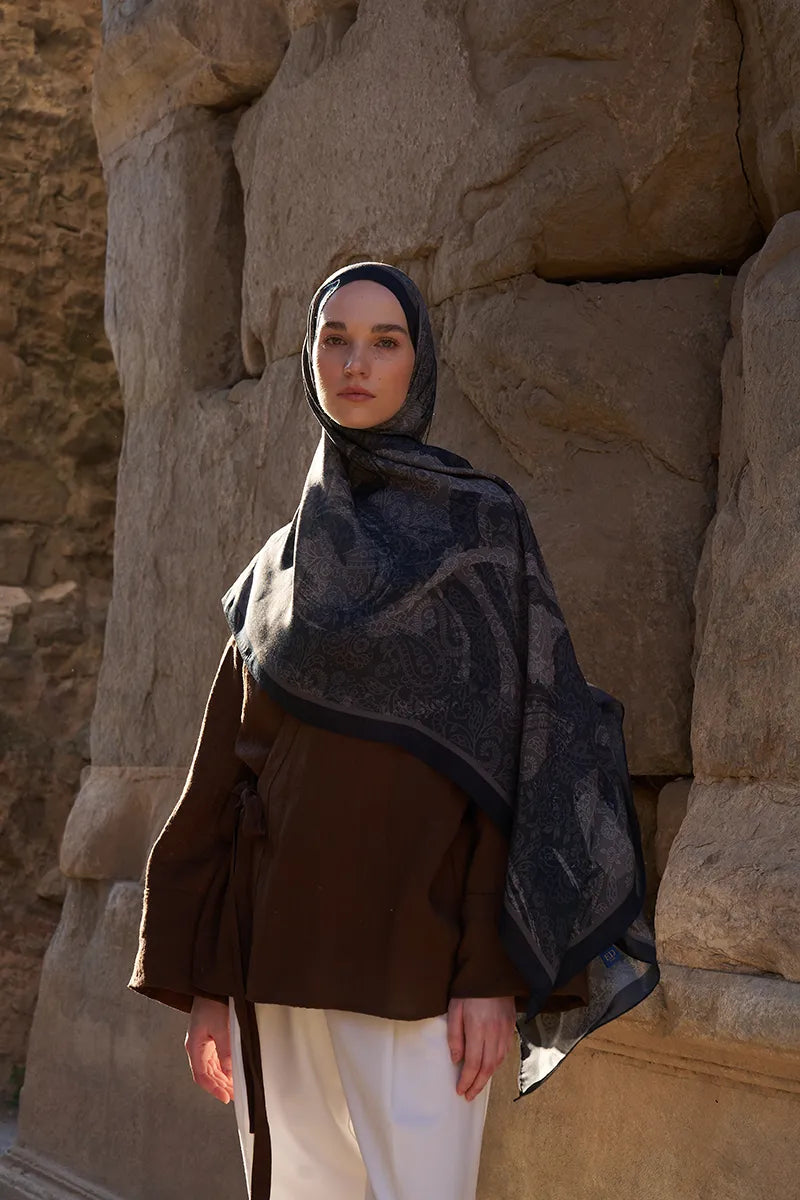 Sunrise Rüya Desen Şal - Siyah