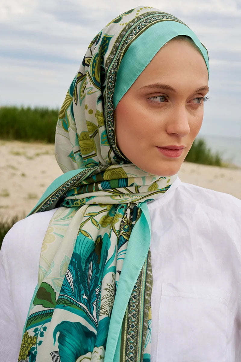 Tablo Desen Pamuk İpek Şal - Cam Göbeği