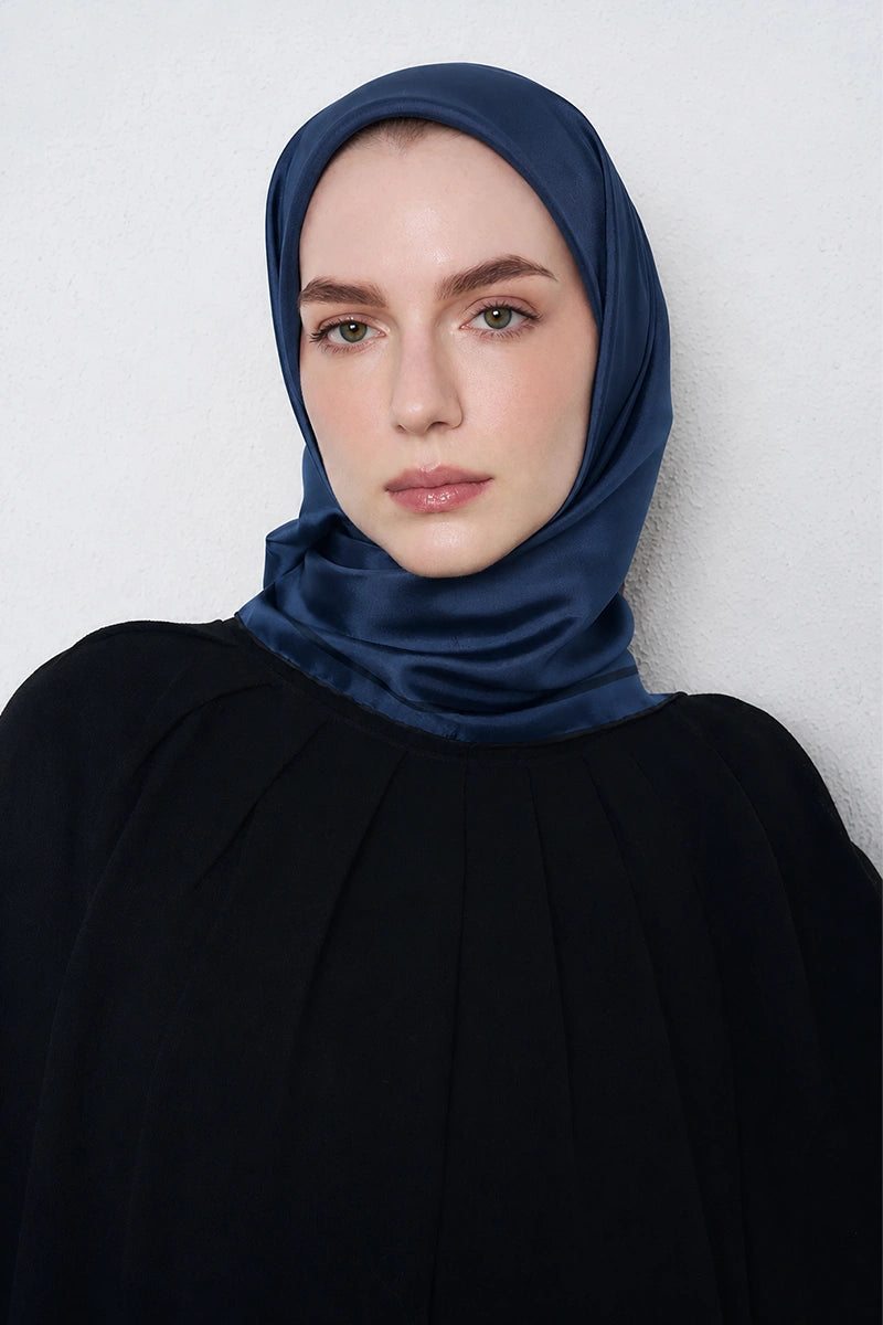 Twill İpek Eşarp - Lacivert