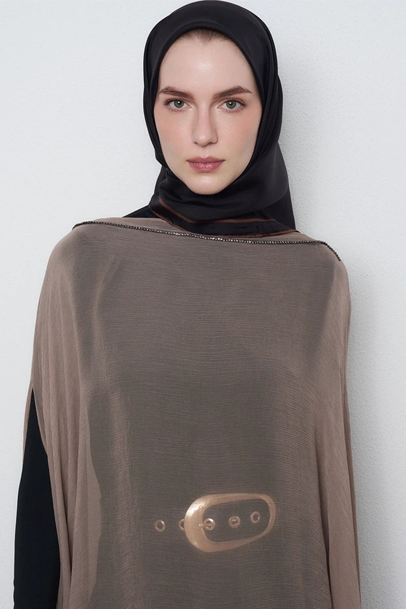 Twill İpek Eşarp - Acı Kahve