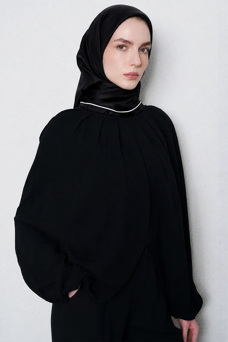 Twill İpek Eşarp - Siyah