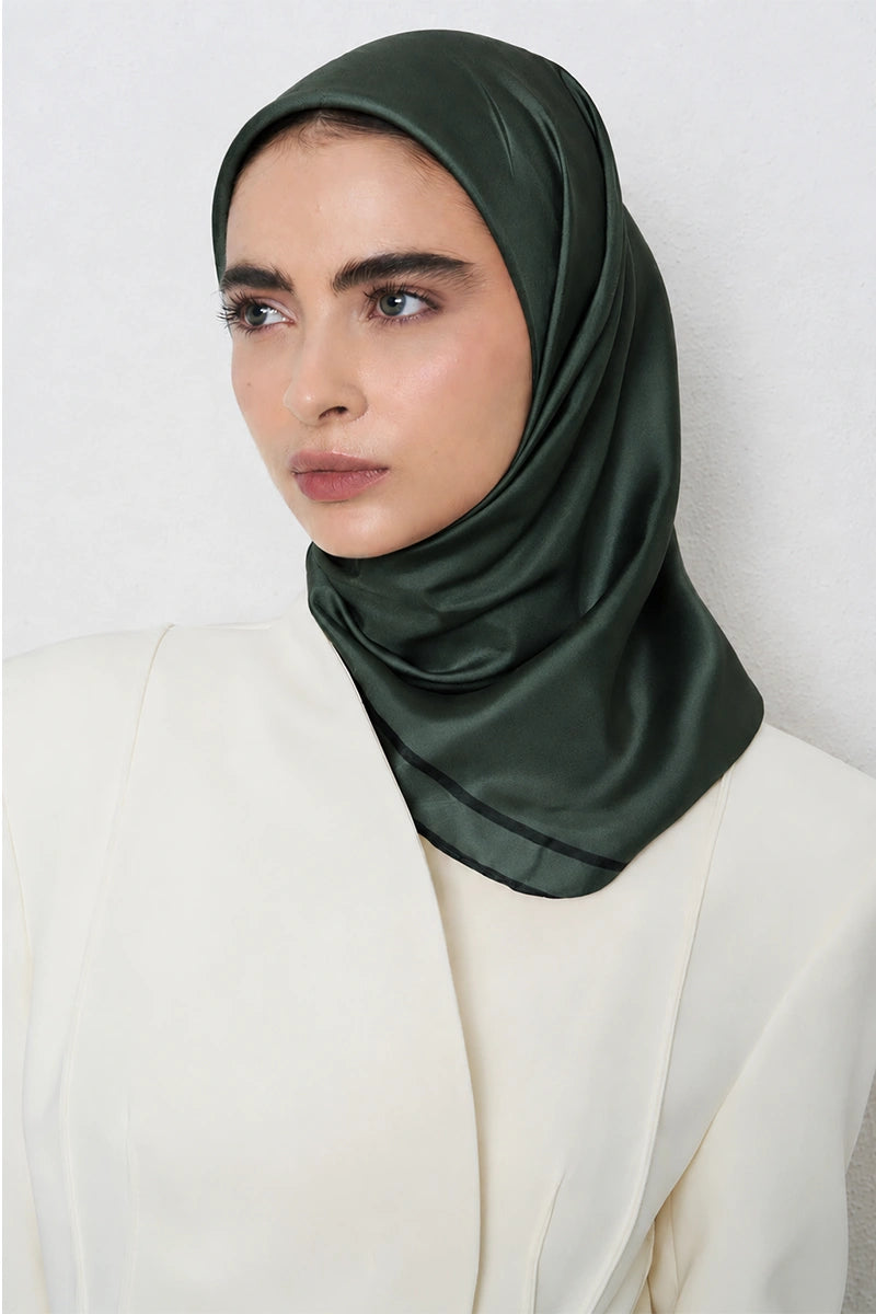 Twill İpek Eşarp - Yeşil