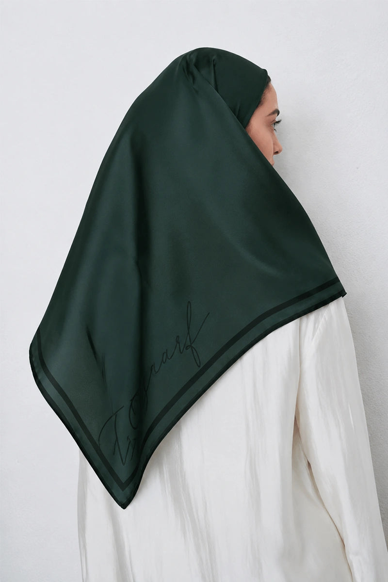 Twill İpek Eşarp - Yeşil