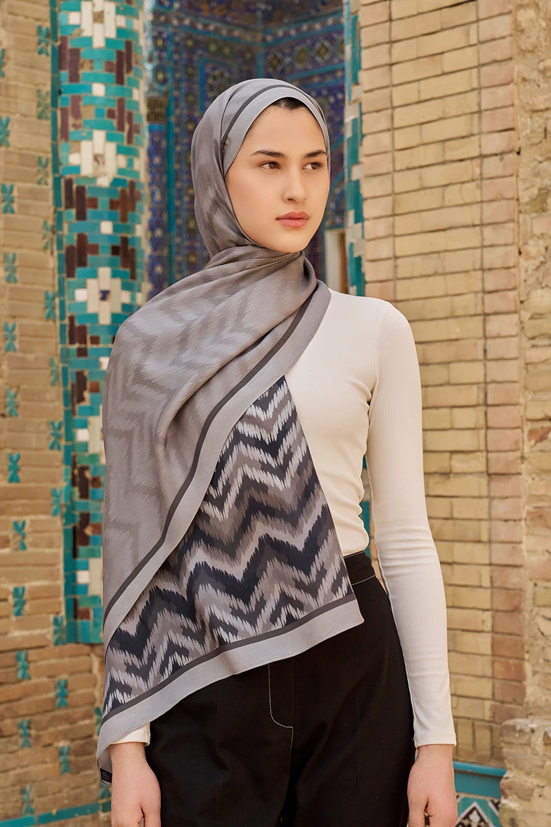 Velisse Floş Viskon Şal - Gri