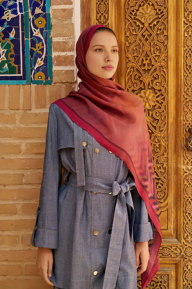 Velisse Floş Viskon Şal - Gül Kurusu