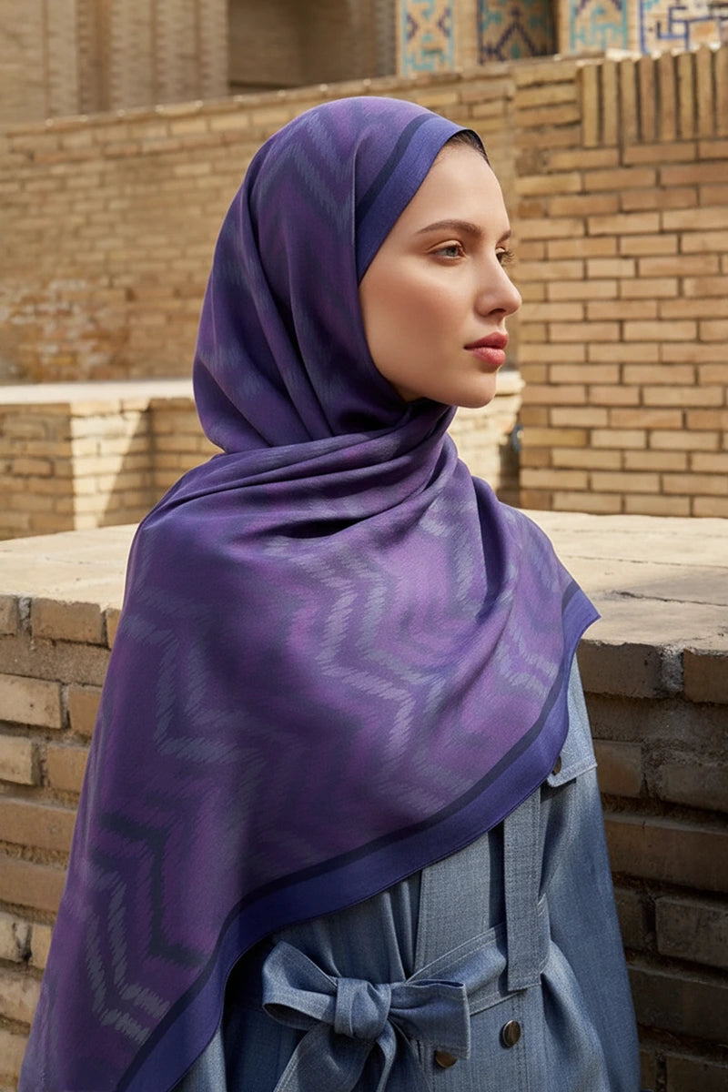 Velisse Floş Viskon Şal - Mor
