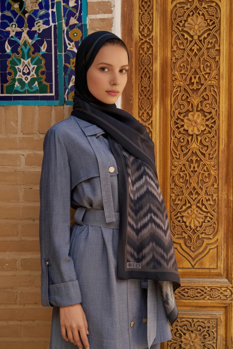 Velisse Floş Viskon Şal - Siyah