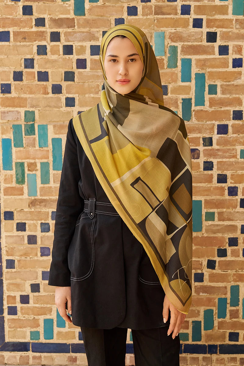 Wise Pamuk Modal Şal - Yağ Yeşili