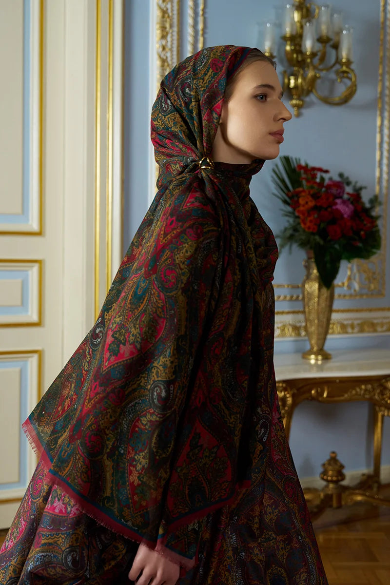 Yün İpek Aurora Şal - Pembe