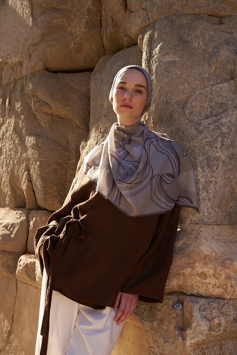 Yün İpek Icons Şal - Bej