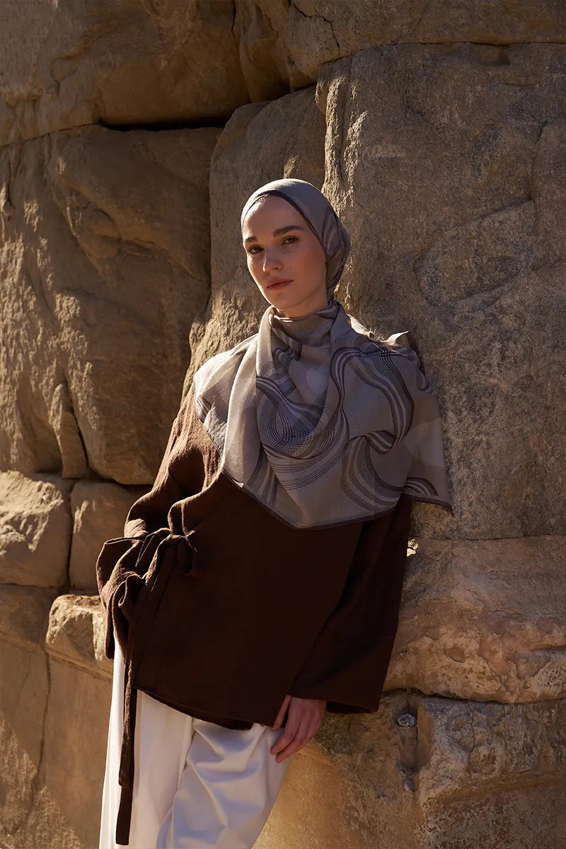 Yün İpek Icons Şal - Bej